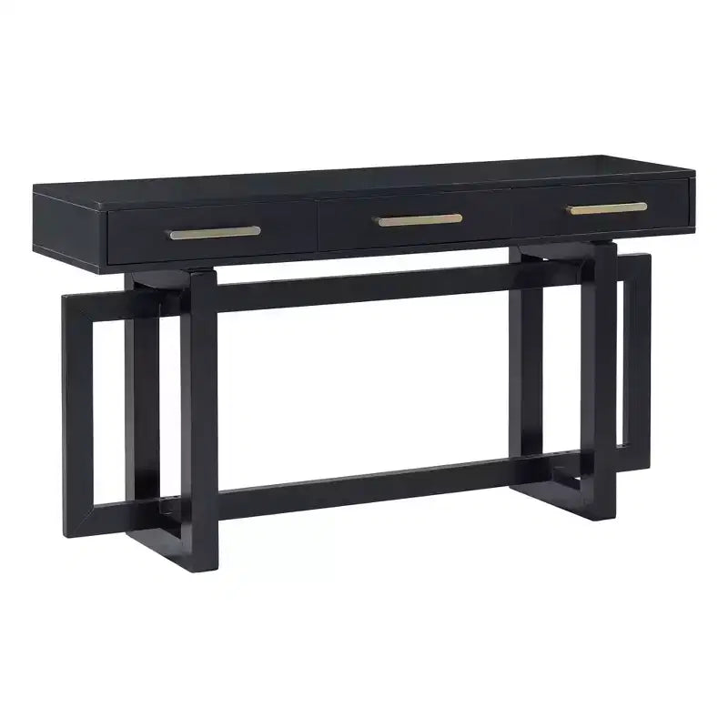 Okak 57IN Elegant Console Table with Unique Legs Design, Entryway Table with 3 Drawers and Metal Handles, Hallway Table for Living Room, Foyer