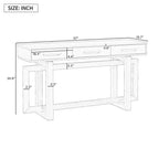 Okak 57IN Elegant Console Table with Unique Legs Design, Entryway Table with 3 Drawers and Metal Handles, Hallway Table for Living Room, Foyer