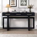 Okak 57IN Elegant Console Table with Unique Legs Design, Entryway Table with 3 Drawers and Metal Handles, Hallway Table for Living Room, Foyer