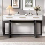Okak 57IN Elegant Console Table with Unique Legs Design, Entryway Table with 3 Drawers and Metal Handles, Hallway Table for Living Room, Foyer