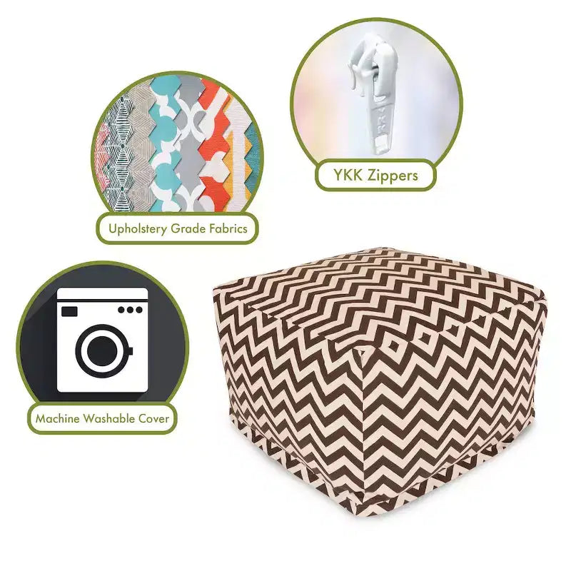 Majestic Home Goods,Pouf Ottomano Chevron