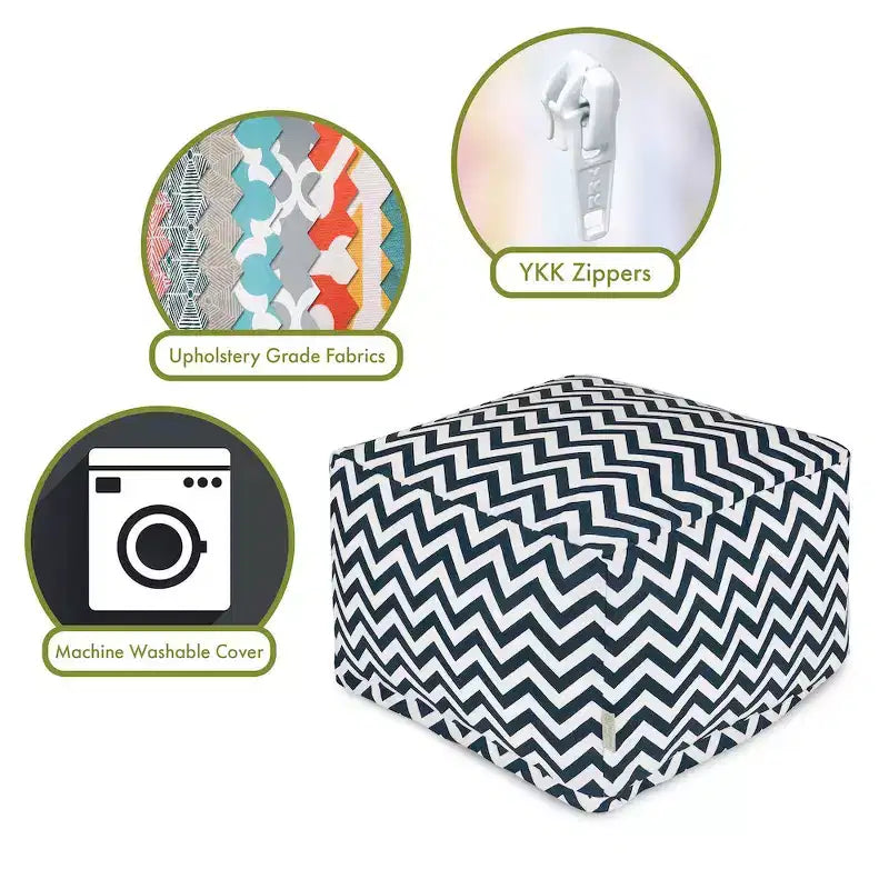 Majestic Home Goods,Pouf Ottomano Chevron