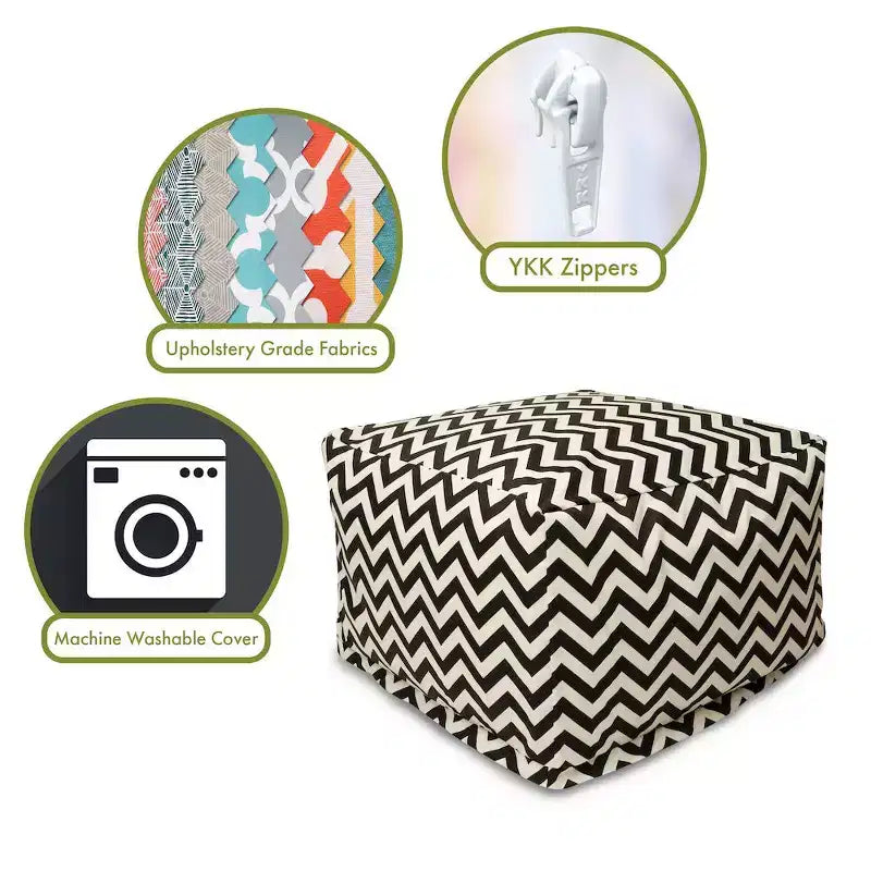 Majestic Home Goods,Pouf Ottomano Chevron