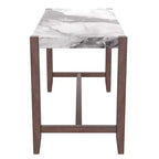 Tavolo da pranzo moderno Okak da 47,5 pollici con finitura in finto marmo, tavolo da cucina con gambe rinforzate, tavolo da pranzo per cucina, soggiorno