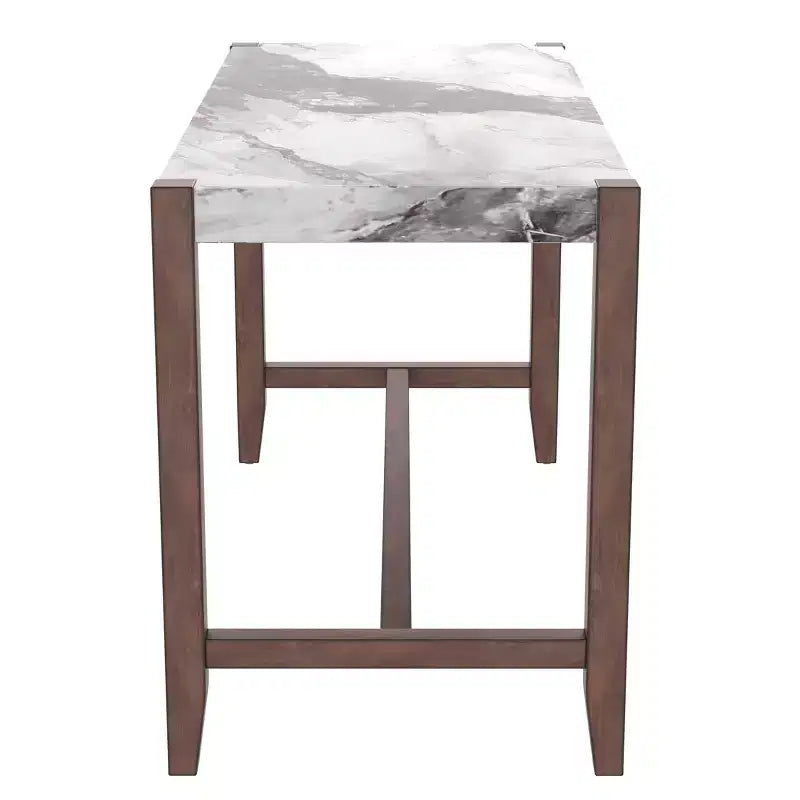 Tavolo da pranzo moderno Okak da 47,5 pollici con finitura in finto marmo, tavolo da cucina con gambe rinforzate, tavolo da pranzo per cucina, soggiorno