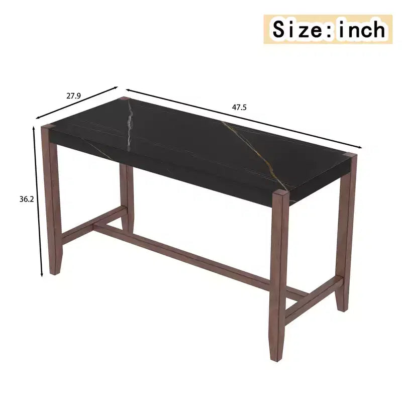 Tavolo da pranzo moderno Okak da 47,5 pollici con finitura in finto marmo, tavolo da cucina con gambe rinforzate, tavolo da pranzo per cucina, soggiorno