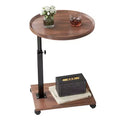 Side table C shape, 360 rotatable and height-adjustable sofa table, Adjustable Height Round Rolling End Table