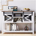 Entryway Table with Sliding Barn Doors, 46'' Farmhouse Console Table w/Storage, Narrow Rustic Sofa Table Behind Couch, for Entryway, Hallway, Foyer