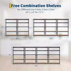 5 Tiers Garage Storage Shelves , 48  L x 24 in W x 72 in Heavy Duty Storage Shelving Racks with Adjustable Shelf for Pantry Warehouse