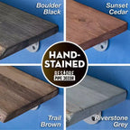 Pipe Decor 24 Sunset Cedar Live Edge Wood Shelf with L-Shaped Pipe Brackets (2-Pack)