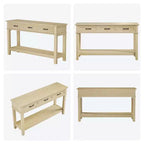Farmhouse Console Table with 3 Drawers, 54 Wood Entryway Sofa Table with Storage Shelves for Living Room, Hallway, or Foyer