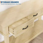 Farmhouse Console Table with 3 Drawers, 54 Wood Entryway Sofa Table with Storage Shelves for Living Room, Hallway, or Foyer