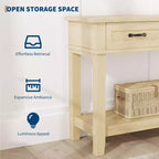 Farmhouse Console Table with 3 Drawers, 54 Wood Entryway Sofa Table with Storage Shelves for Living Room, Hallway, or Foyer