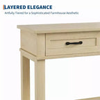 Farmhouse Console Table with 3 Drawers, 54 Wood Entryway Sofa Table with Storage Shelves for Living Room, Hallway, or Foyer