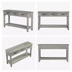 Farmhouse Console Table with 3 Drawers, 54 Wood Entryway Sofa Table with Storage Shelves for Living Room, Hallway, or Foyer