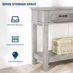 Farmhouse Console Table with 3 Drawers, 54 Wood Entryway Sofa Table with Storage Shelves for Living Room, Hallway, or Foyer