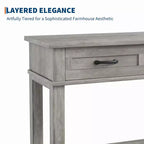 Farmhouse Console Table with 3 Drawers, 54 Wood Entryway Sofa Table with Storage Shelves for Living Room, Hallway, or Foyer