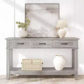 Farmhouse Console Table with 3 Drawers, 54 Wood Entryway Sofa Table with Storage Shelves for Living Room, Hallway, or Foyer