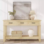 Farmhouse Console Table with 3 Drawers, 54 Wood Entryway Sofa Table with Storage Shelves for Living Room, Hallway, or Foyer
