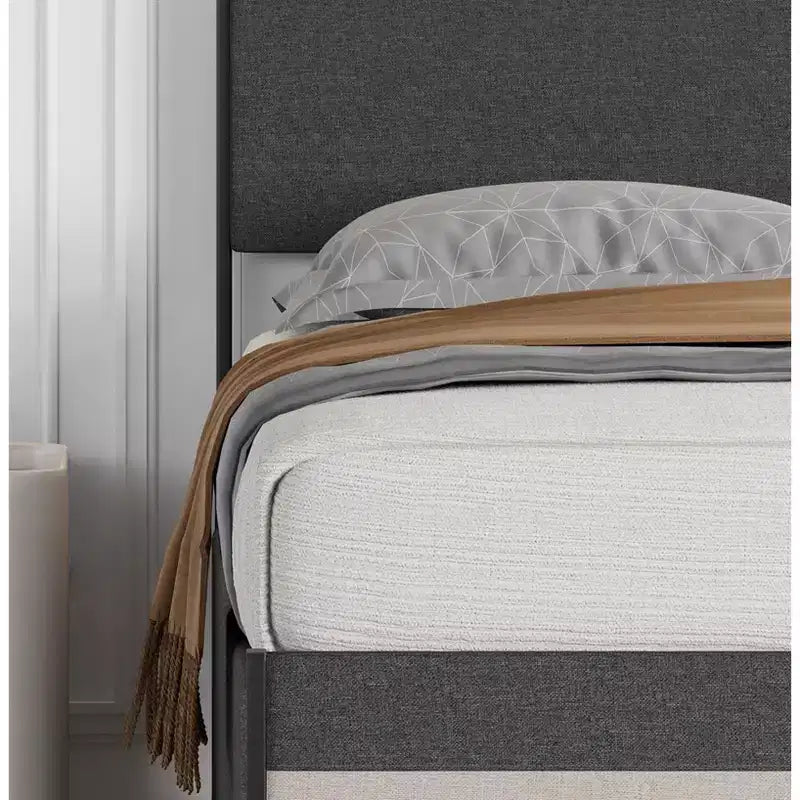 COZONY Struttura Letto Imbottita con Cassetti, Letto a Piattaforma con Testiera e Spazio Sotto il Letto