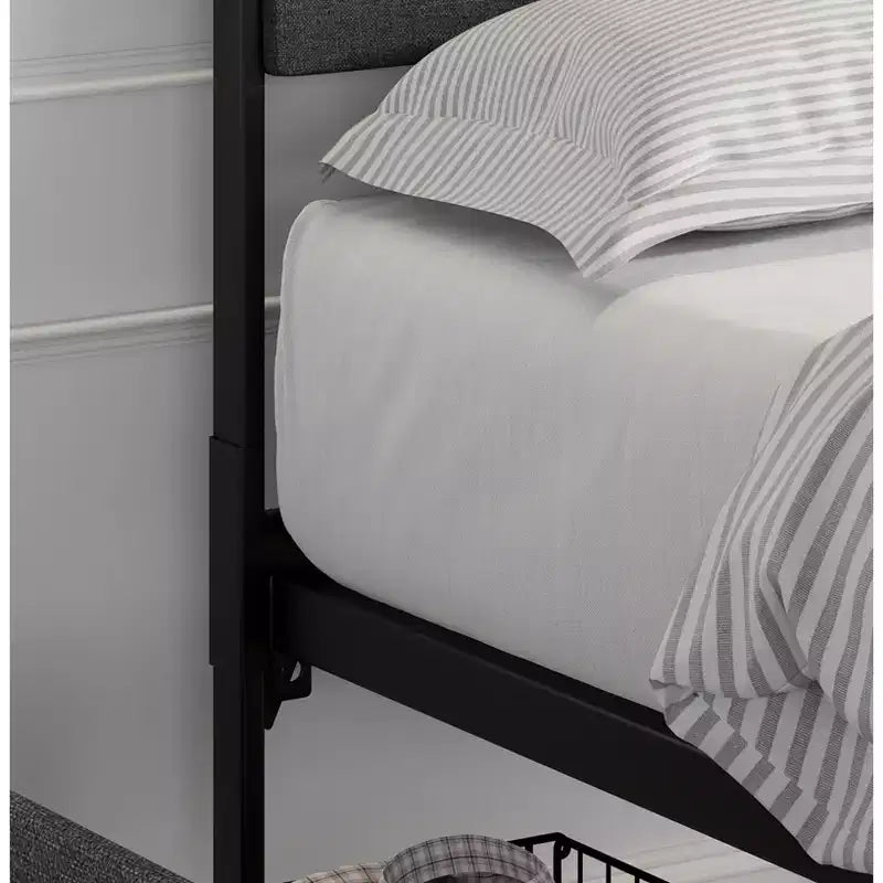 COZONY Struttura Letto Imbottita con Cassetti, Letto a Piattaforma con Testiera e Spazio Sotto il Letto