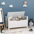 Whisen Kids Toy Box Chest, Toy Storage Organizer Trunk, Large Storage Cabinet with Cushion Seat Bench/Flip-Top Lid