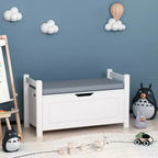 Whisen Kids Toy Box Chest, Toy Storage Organizer Trunk, Large Storage Cabinet with Cushion Seat Bench/Flip-Top Lid