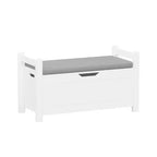Whisen Kids Toy Box Chest, Toy Storage Organizer Trunk, Large Storage Cabinet with Cushion Seat Bench/Flip-Top Lid