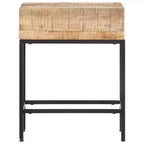 Side Table Brown Solid rough mango wood Small Durable