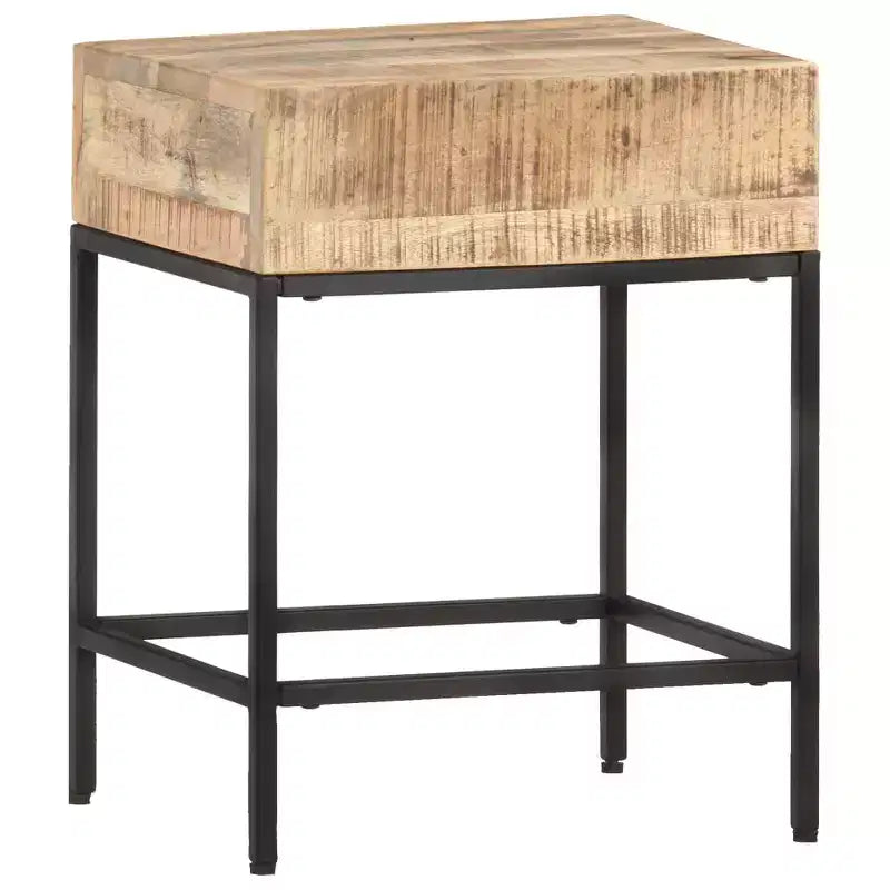 Side Table Brown Solid rough mango wood Small Durable