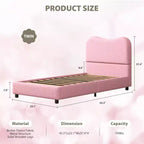Struttura letto in tessuto con testiera imbottita, morbida e robusta, design ad angoli arrotondati, resistente, doghe in legno, nessun rumore, non è richiesta la base del materasso