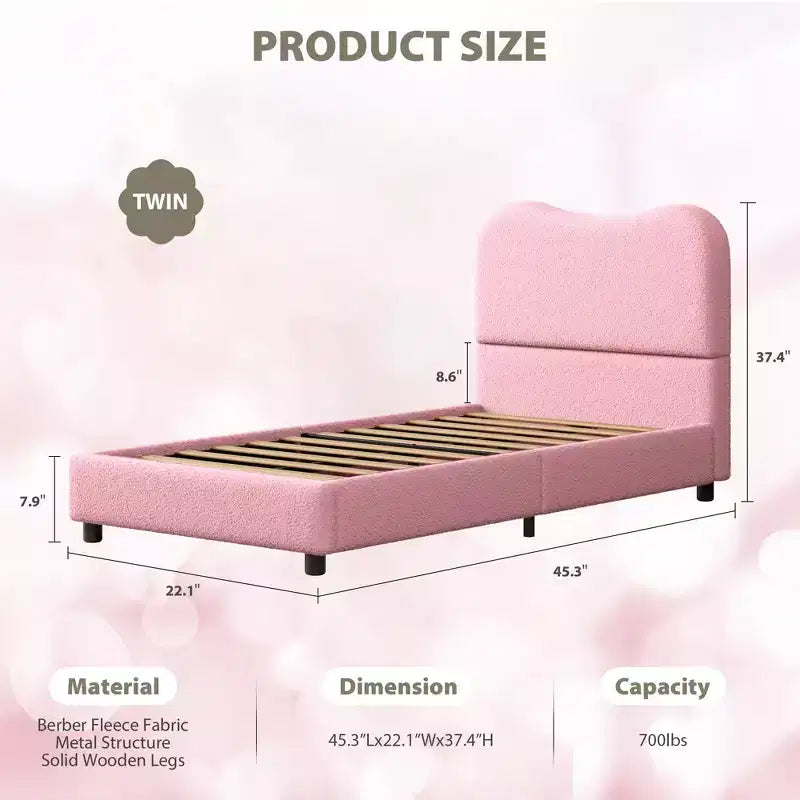 Struttura letto in tessuto con testiera imbottita, morbida e robusta, design ad angoli arrotondati, resistente, doghe in legno, nessun rumore, non è richiesta la base del materasso