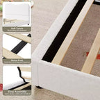 Struttura letto in tessuto con testiera imbottita, morbida e robusta, design ad angoli arrotondati, resistente, doghe in legno, nessun rumore, non è richiesta la base del materasso