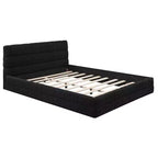 Struttura Letto Imbottita Queen Size, Letto a Piattaforma Imbottito in Pile Berber con Testiera Capitonnè