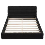 Struttura Letto Imbottita Queen Size, Letto a Piattaforma Imbottito in Pile Berber con Testiera Capitonnè