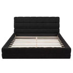 Struttura Letto Imbottita Queen Size, Letto a Piattaforma Imbottito in Pile Berber con Testiera Capitonnè