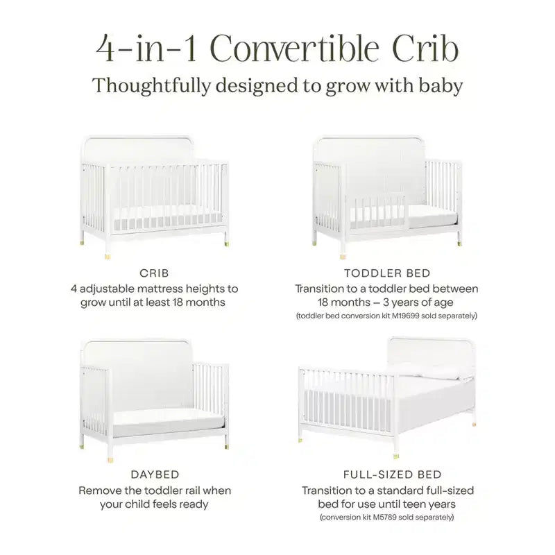 Culla convertibile 4-in-1 Namesake Brimsley Tambour - Bianco caldo