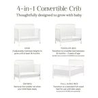 Culla convertibile 4-in-1 Namesake Brimsley Tambour - Bianco caldo