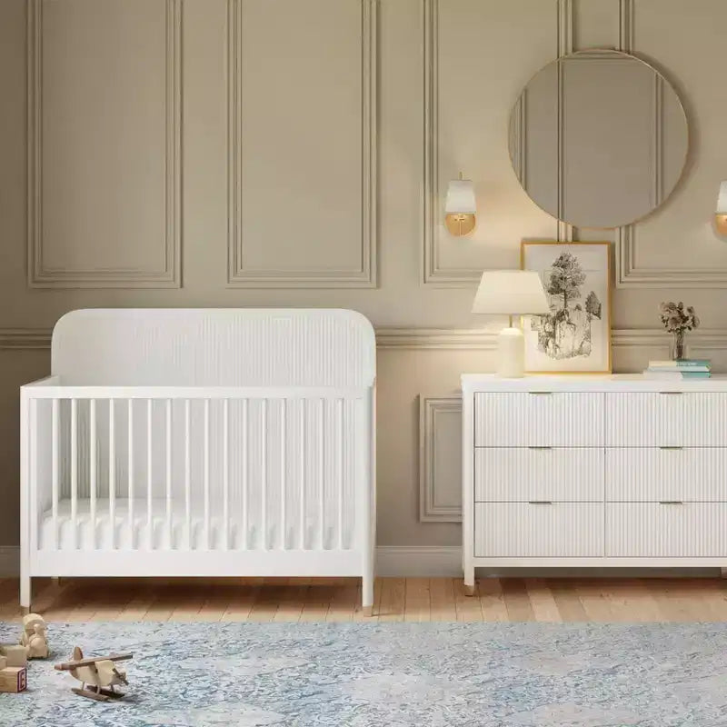 Culla convertibile 4-in-1 Namesake Brimsley Tambour - Bianco caldo
