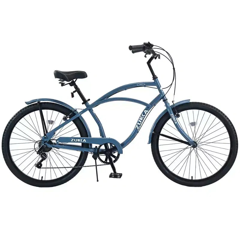 Whisen 26 Adult Outdoor Bikes with Steel Frame Low Swooping Frame, 7-Speed Gear, Front and Rear V brakes