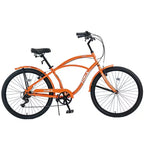 Whisen 26 Adult Outdoor Bikes with Steel Frame Low Swooping Frame, 7-Speed Gear, Front and Rear V brakes
