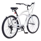 Whisen 26 Adult Outdoor Bikes with Steel Frame Low Swooping Frame, 7-Speed Gear, Front and Rear V brakes