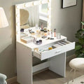 Vanity Desk with Mirror and Lights, Dressing Table with Large Drawer, 3 Adjustable Lighting Modes LED Mirror, Vanity Table