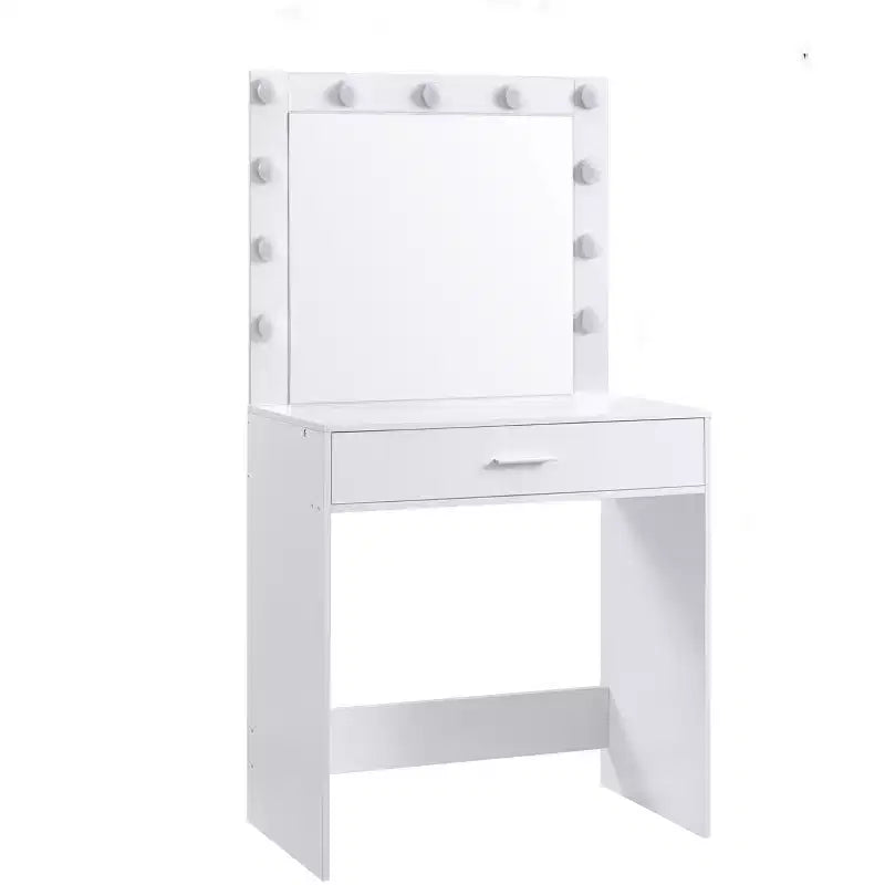 Toeletta con specchio e luci, tavolo da trucco con ampio cassetto, specchio a LED con 3 modalità di illuminazione regolabili, tavolo da toeletta