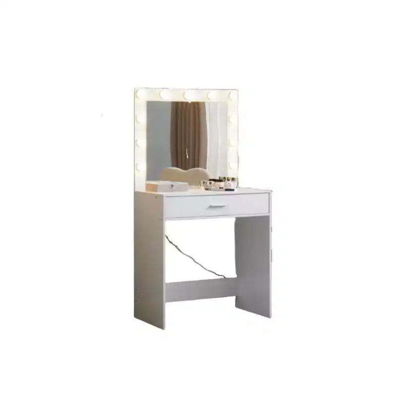 Toeletta con specchio e luci, tavolo da trucco con ampio cassetto, specchio a LED con 3 modalità di illuminazione regolabili, tavolo da toeletta