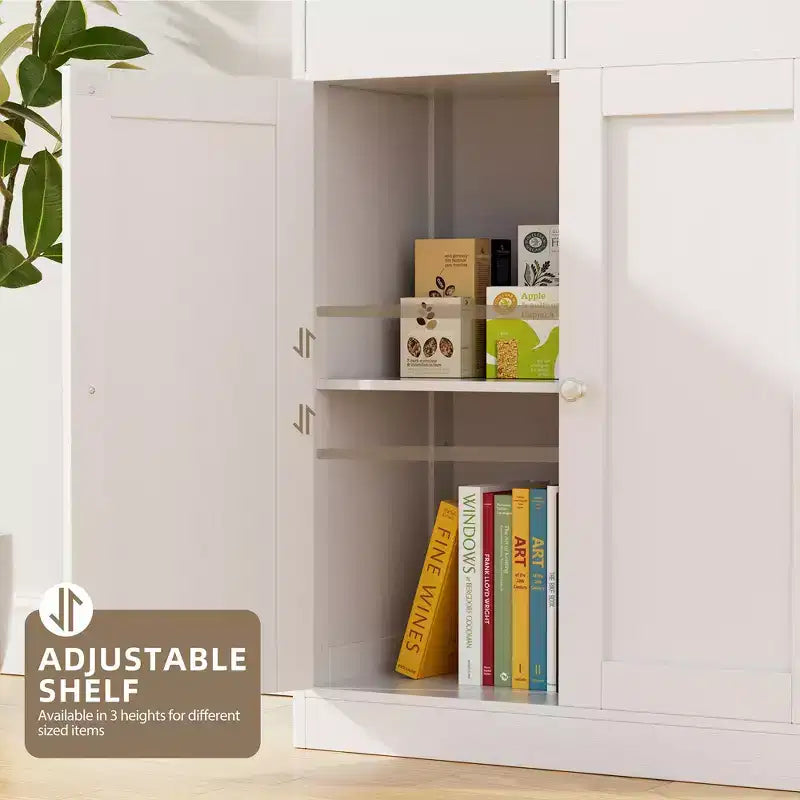 Celebalcony Mobile Autoportante per Bagno, Organizer con Ante e Cassetti, Dispensa Laterale con Ripiano Regolabile