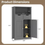 Celebalcony Mobile Autoportante per Bagno, Organizer con Ante e Cassetti, Dispensa Laterale con Ripiano Regolabile