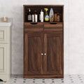 Celebalcony Freestanding Floor Bathroom Storage Cabinet, Organizer with Doors and Drawers, Side Cupboard Pantry with Adjustable Shelf