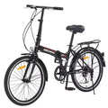 Whisen 24 Folding City Bike, Adult Bicycles with Shimano 7-Speed, Steel Frame