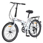 Whisen 24 Folding City Bike, Adult Bicycles with Shimano 7-Speed, Steel Frame